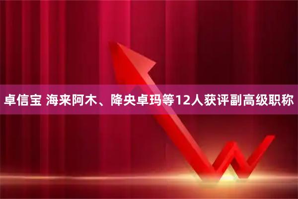 卓信宝 海来阿木、降央卓玛等12人获评副高级职称