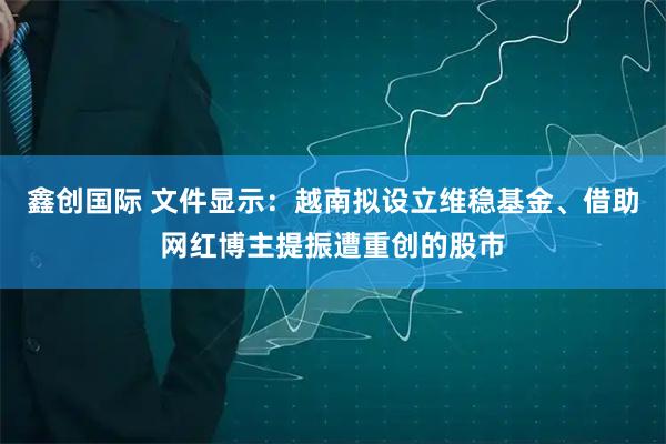 鑫创国际 文件显示：越南拟设立维稳基金、借助网红博主提振遭重创的股市